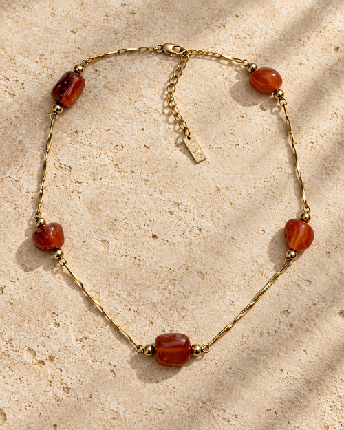 Brasa - Orange Natural Jasper Choker